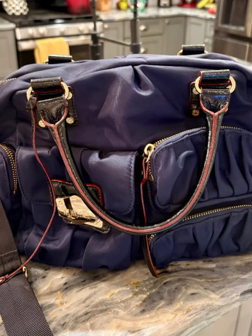 MZ Wallace Navy Nylon Bag - Picture 2 of 6